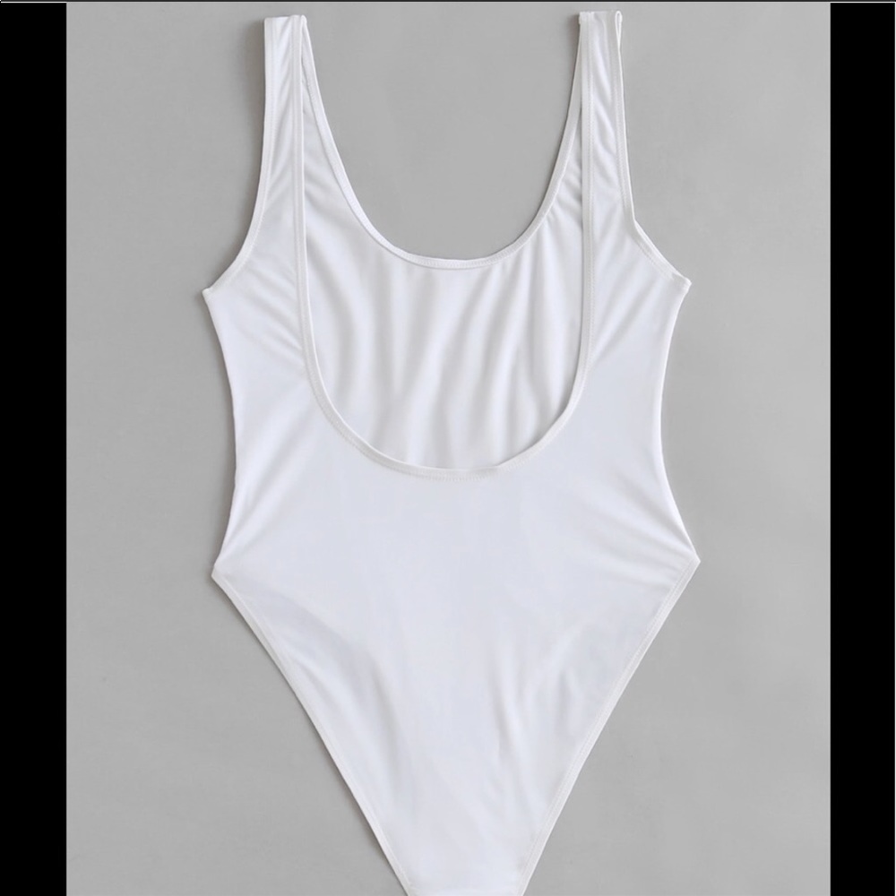 Gold And White Birthday Slay One Piece Bathing Suit - Picture 3 of 3